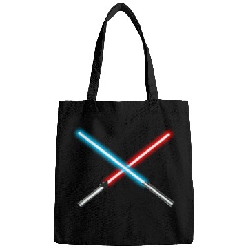 Discover Red and Blue Dueling Crossed Lightsabers Bags
