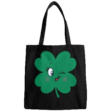 Discover shamrock wink face Bags