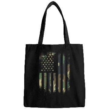 Discover Camouflage Distressed american military Flag Bags