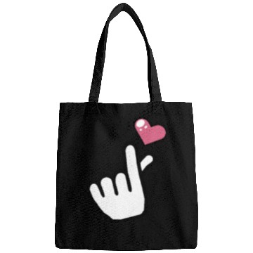 Discover heart finger korean pop Bags