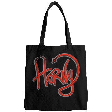 Discover Horny Devil Funny Horns Pun Bags