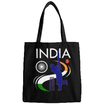 Discover India Cricket With Indian Flag Brush Stroke Bags