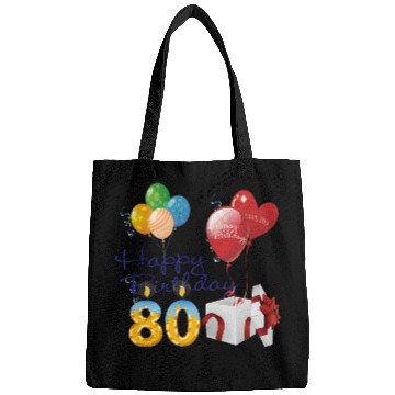 Discover 80th Birthday Anniversary candles balloons present Bags