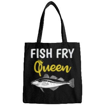 Discover Funny Fish Fry Queen print Bags