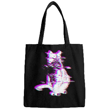 Discover Vaporwave Synthwave Glitch Cat Feline Kitty Bags