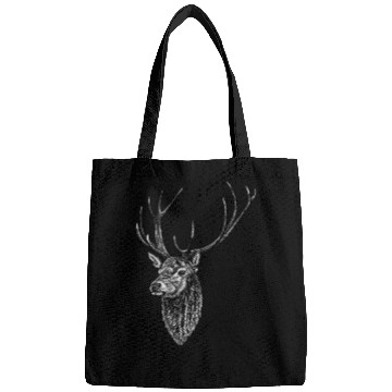 Discover Red deer stag - ink illustration Bags