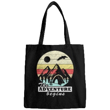 Discover adventure camping tents retro vintage gift Bags