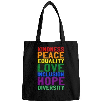 Discover Kindness peace equality love inclusion hope divers Bags