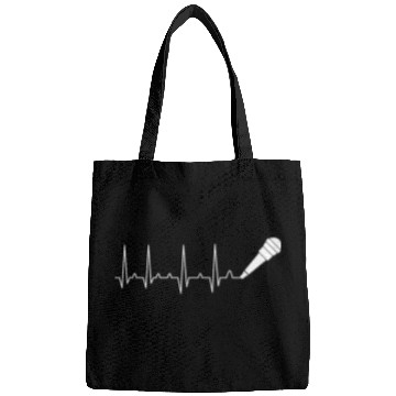 Discover Microphone Heartbeat Singing Karaoke Music Lover Bags