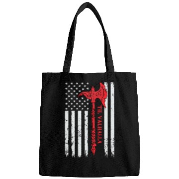 Discover American Viking Axe Flag Til Valhalla Veteran USA Bags