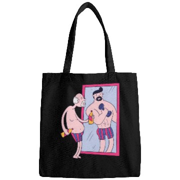 Discover old man looking in the mirror sexy good looking Bags