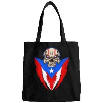 Discover Puerto Rico Baseball Skull Bags