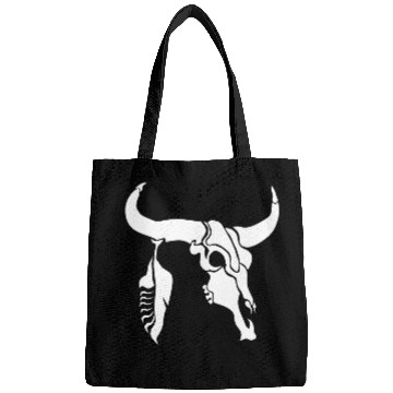 Discover Tribal White Longhorn Bull Skull w White Feather Bags