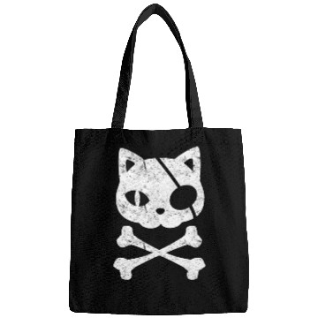 Discover Pirate Cat Kitten Halloween Skull Cross Bones Bags