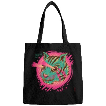 Discover Laser Cat in Synthwave Look Bags