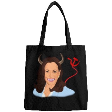 Discover Trump kamala harris monster communist Bags
