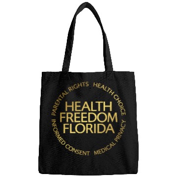 Discover Health Freedom Florida Round Logo (Gold) Bags