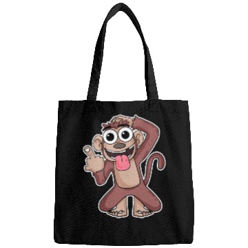 Discover Funny Monkey Showing Middle Finger Bags