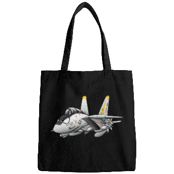 Discover F-14 Tomcat Military Fighter Jet Aircraft Cartoon Bags