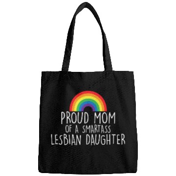 Discover Proud Mom of LGBT Lesbian Daughter Rainbow Designs Bags