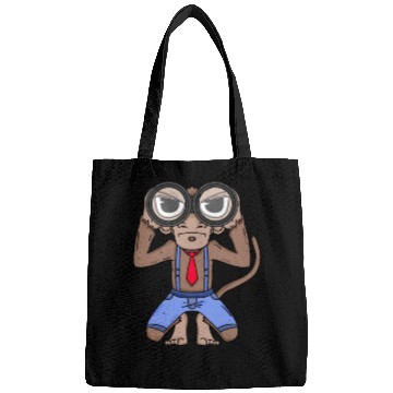 Discover Funny Monkey with Binoculars Design Bags