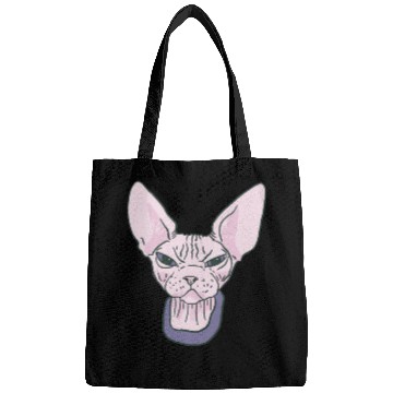 Discover grumpy catpinkGrumpy Sphinx Cat - Purple Bags