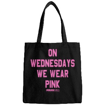 Discover Mean Girls Pink On Wednesday Square Text Bags