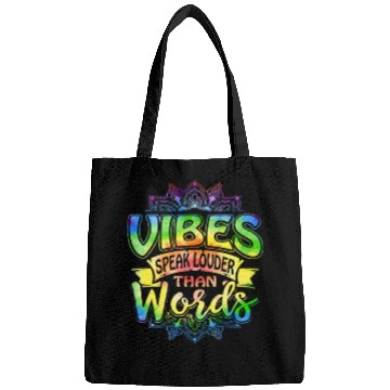 Discover Retro Vibes Speak Louder Than Words Yoga Mandala R Bags