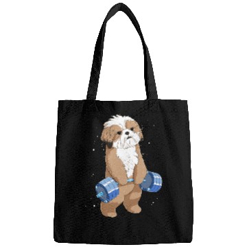Discover Funny Weight Lifting Fitness Gym Shih Tzu Dog Bags