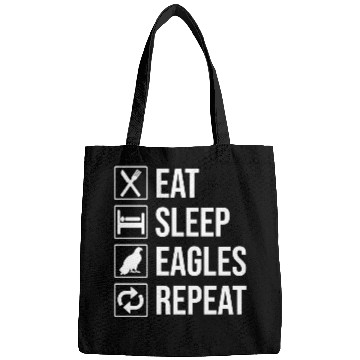 Discover Eat Sleep Eagles Repeat Funny Bald Eagle Bags