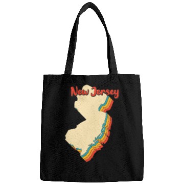 Discover New Jersey Map Outline Vintage Retro Nj Home State Bags
