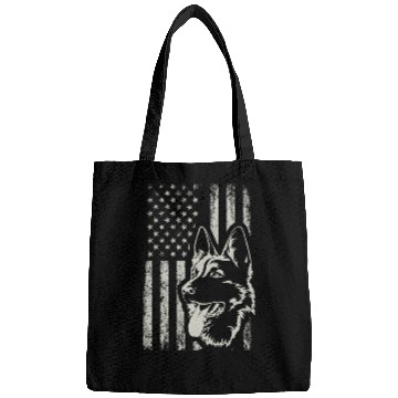Discover Patriotic German Shepherd AMERICAN FLAG Dog Lover Bags