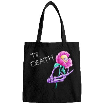 Discover Til Death Valentine Skeleton Hand Skull Flower Bags