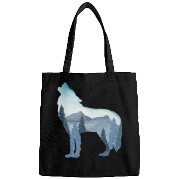 Discover Alpha Wolf Art - Nature Background Bags