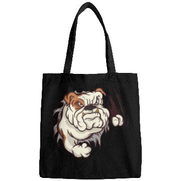 Discover Angry bulldog cool dogs design Bags