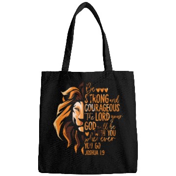 Discover Christian Bible Verse Joshua 1:9 Lion Bags