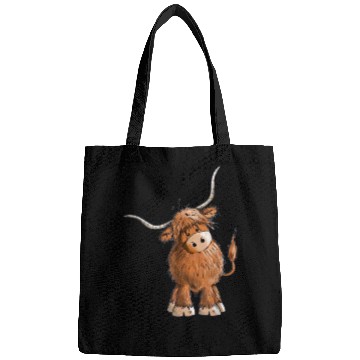 Discover Fluffy and funny scottish highland cow Bags