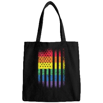 Discover Rainbow US Flag Rainbow Flag Patriotism Bags