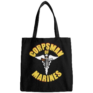Discover Us Navy Corpsman 8404 Fmf Veteran Front & Back Des Bags