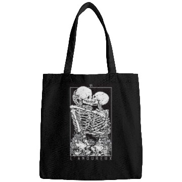 Discover Tarot Card Kissing Skeleton Love Skull Bones Bags