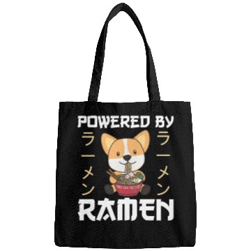 Discover Corgi Powered By Ramen Cute Kawaii Noodle Dogs Bags