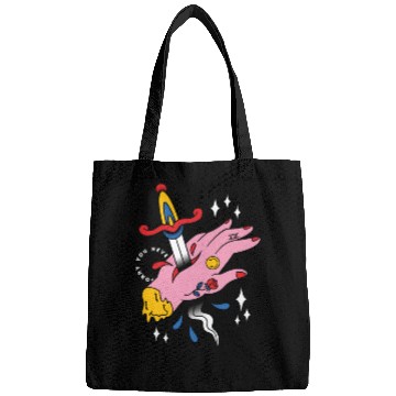 Discover TRIPPY STABBED HAND TATTOO Bags
