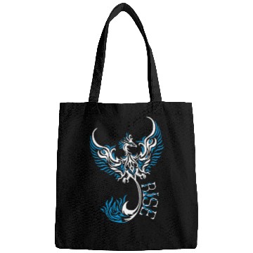 Discover PHOENIX Tattoo/Tribal art - White and Blue,, Bags