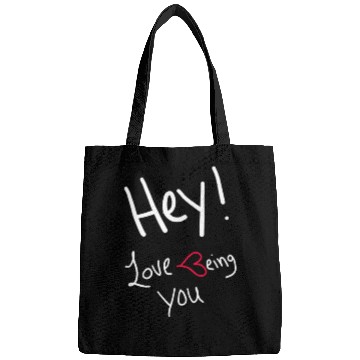 Discover Love being you white writing Bags