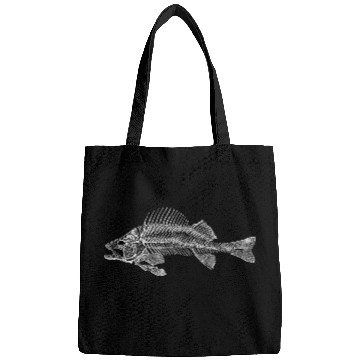 Discover Fish water sea fisherman fishing skull bones Bags