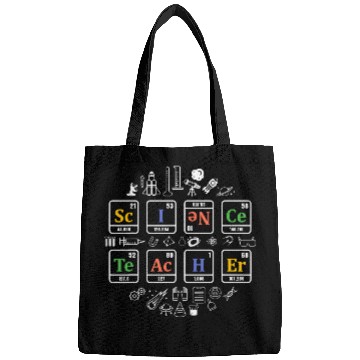 Discover Science teacher periodic table chemistry elements Bags