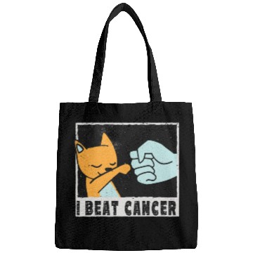 Discover cut little Cat Cancer Survivor I Beat Cancer Bags