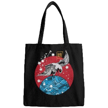 Discover Two Asian Koi Fish on Waves Mountain Bags
