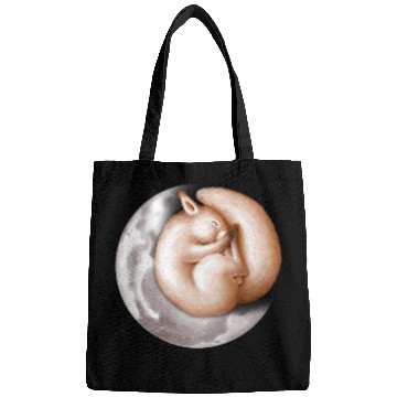 Discover Cute sleeping squirrel on the moon. Bags