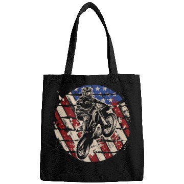 Discover Dirt Bike American Flag Bags